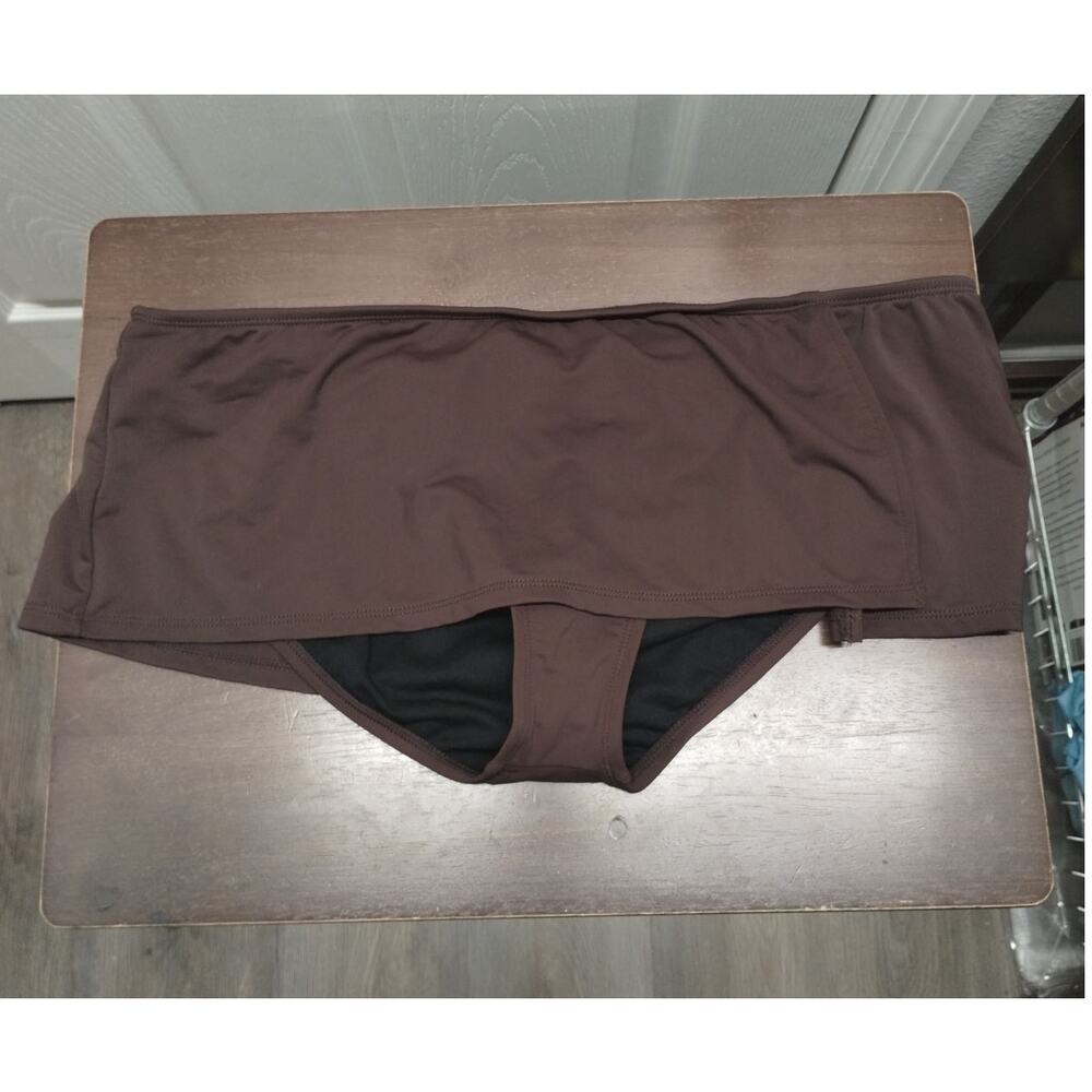 RealTree NWT Size 14 Brown Skirted Swimsuit Separates Bathing Suit Bottom